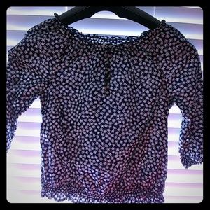 Quarter sleeve women's blouse-daisy print
